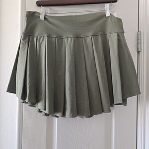 Chic Olive Green Skater Skirt